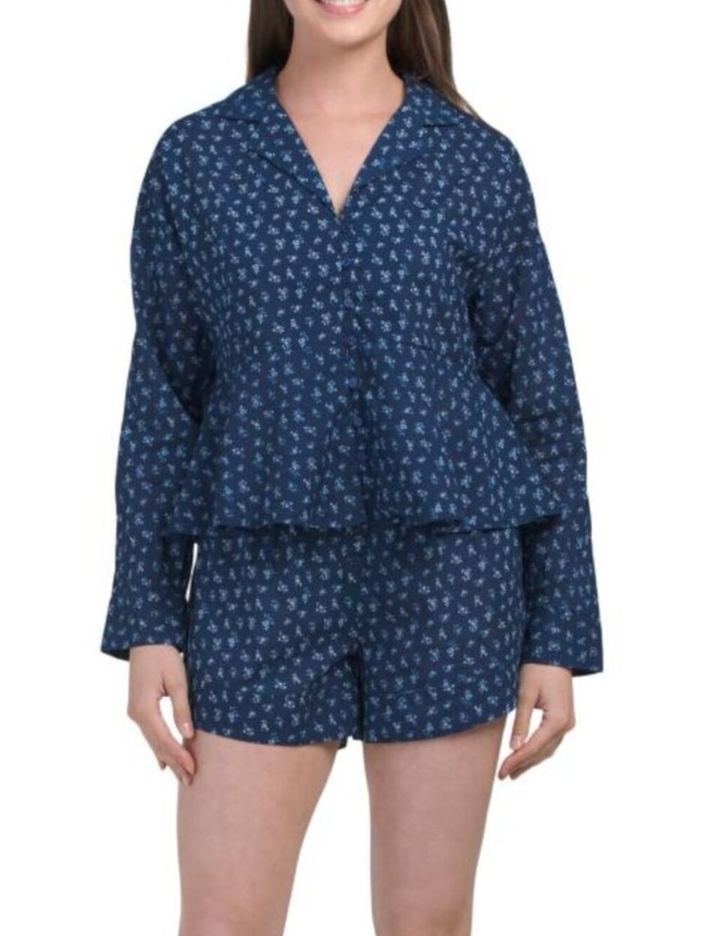SAATVIK 2pc Peplum Ditsy Floral Shorts Set